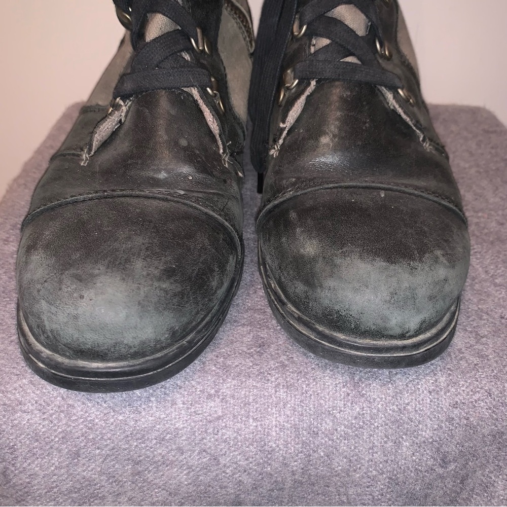 Sorel Major Carly Lace-Up Boots Black Grey 10 - Picture 8 of 11